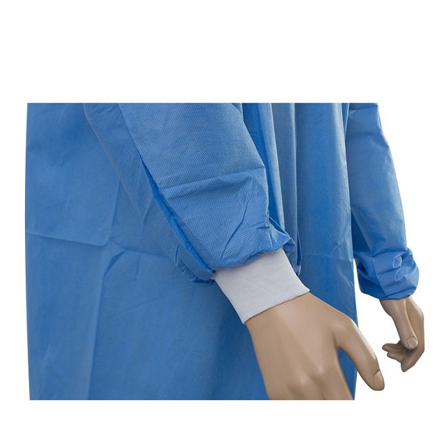 Collare in maglia protettivo monouso per camice da laboratorio con polsino in maglia